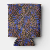 Luxurious Leopard and Zebra Print Pattern Blikjeskoeler (Voorkant)