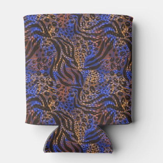 Luxurious Leopard and Zebra Print Pattern Blikjeskoeler (Achterkant)