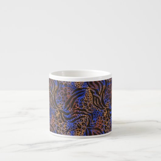 Luxurious Leopard and Zebra Print Pattern Espresso Kop (Voorkant)
