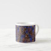 Luxurious Leopard and Zebra Print Pattern Espresso Kop (Voorkant rechts)