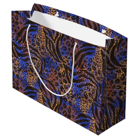 Luxurious Leopard and Zebra Print Pattern Groot Cadeauzakje (Achterkant Gekanteld)