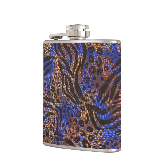 Luxurious Leopard and Zebra Print Pattern Heupfles (Links)