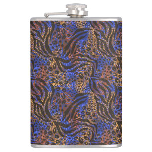 Luxurious Leopard and Zebra Print Pattern Heupfles