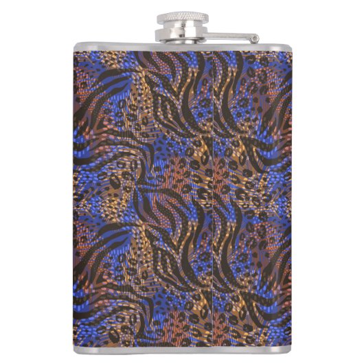 Luxurious Leopard and Zebra Print Pattern Heupfles (Achterkant)