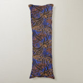 Luxurious Leopard and Zebra Print Pattern Lichaamskussen (Voorkant Verticaal)