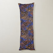 Luxurious Leopard and Zebra Print Pattern Lichaamskussen (Achterkant (Verticaal))