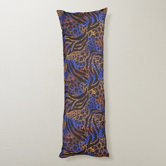 Luxurious Leopard and Zebra Print Pattern Lichaamskussen (Achterkant (Verticaal))