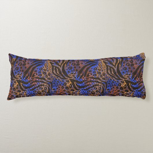Luxurious Leopard and Zebra Print Pattern Lichaamskussen (Voorkant)
