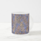 Luxurious Leopard and Zebra Print Pattern Matglas Koffiemok (Voorkant rechts)