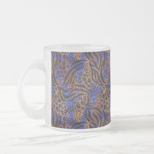 Luxurious Leopard and Zebra Print Pattern Matglas Koffiemok (Links)
