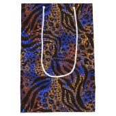 Luxurious Leopard and Zebra Print Pattern Medium Cadeauzakje (Achterkant)