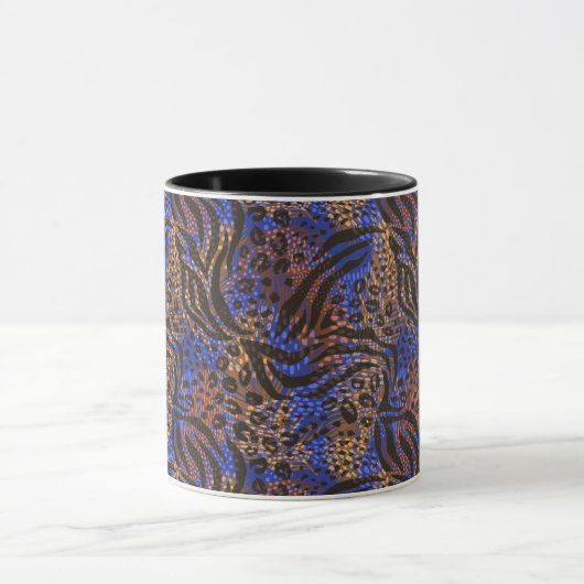 Luxurious Leopard and Zebra Print Pattern Mok (Midden)