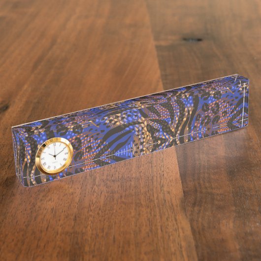 Luxurious Leopard and Zebra Print Pattern Naambordje (Zijkant)