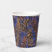 Luxurious Leopard and Zebra Print Pattern Papieren Bekers (Achterkant)
