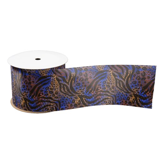 Luxurious Leopard and Zebra Print Pattern Satijnen Lint (Spoel)