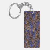 Luxurious Leopard and Zebra Print Pattern Sleutelhanger (Voorkant Links)