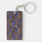 Luxurious Leopard and Zebra Print Pattern Sleutelhanger (achterkant)