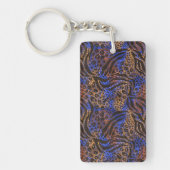 Luxurious Leopard and Zebra Print Pattern Sleutelhanger (Voorkant)