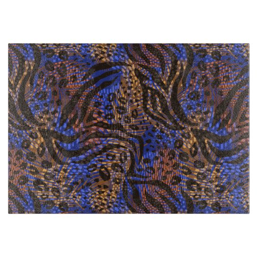 Luxurious Leopard and Zebra Print Pattern Snijplank (Voorkant)