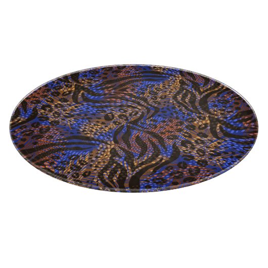 Luxurious Leopard and Zebra Print Pattern Snijplank (Hoek)