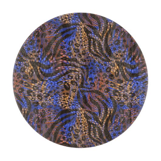 Luxurious Leopard and Zebra Print Pattern Snijplank (Voorkant)