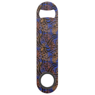 Luxurious Leopard and Zebra Print Pattern Speed Flessenopener