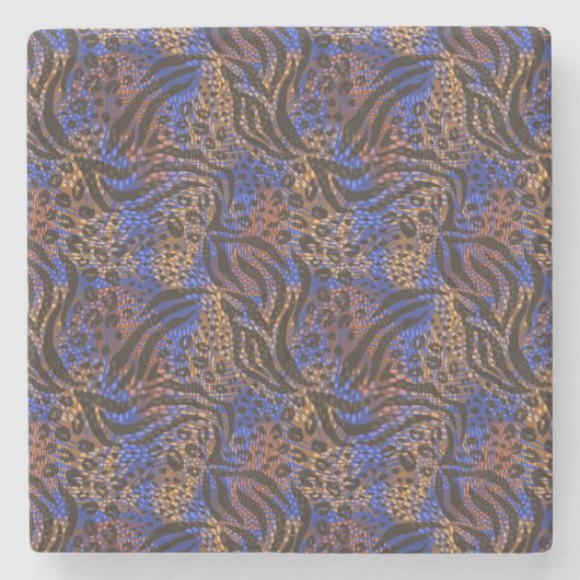 Luxurious Leopard and Zebra Print Pattern Stenen Onderzetter (Voorkant)