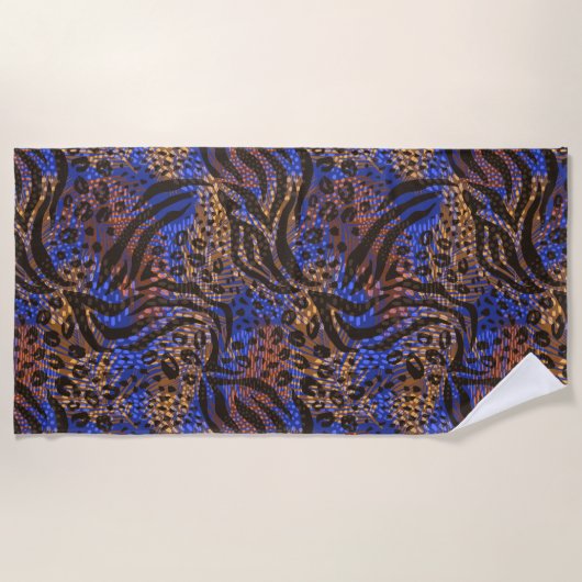 Luxurious Leopard and Zebra Print Pattern Strandlaken (Voorkant)