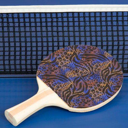 Luxurious Leopard and Zebra Print Pattern Tafeltennisbatje (Insitu)
