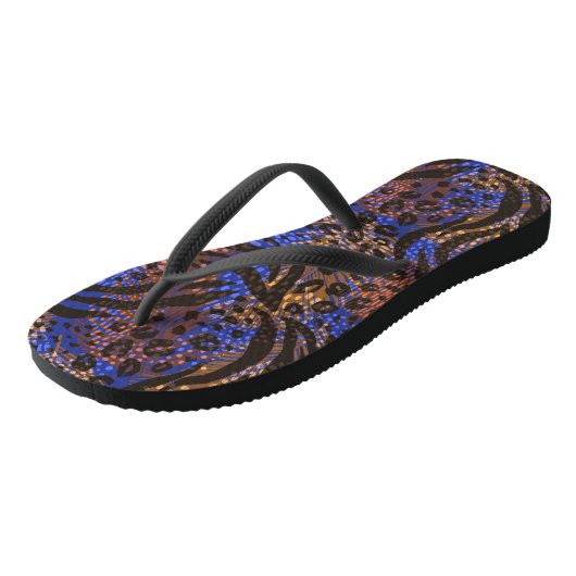 Luxurious Leopard and Zebra Print Pattern Teenslippers (Schuin)