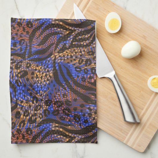 Luxurious Leopard and Zebra Print Pattern Theedoek (Quarter Fold)