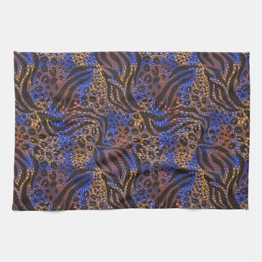 Luxurious Leopard and Zebra Print Pattern Theedoek (Horizontaal)