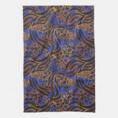 Luxurious Leopard and Zebra Print Pattern Theedoek (Verticaal)