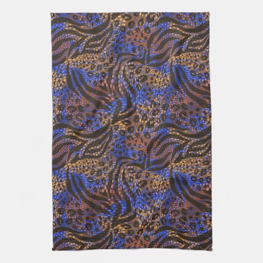 Luxurious Leopard and Zebra Print Pattern Theedoek (Verticaal)