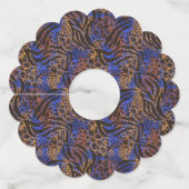 Luxurious Leopard and Zebra Print Pattern Wijnglaslabel (Achterkant)