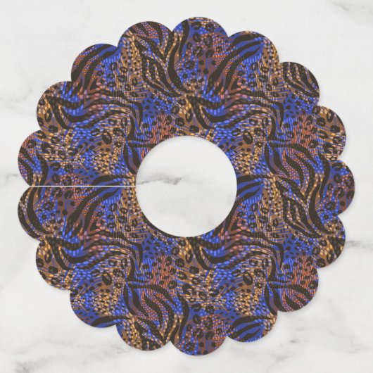 Luxurious Leopard and Zebra Print Pattern Wijnglaslabel (Achterkant)