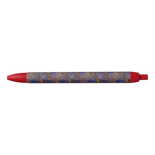 Luxurious Leopard and Zebra Print Pattern Zwarte Inkt Pen (Voorkant)