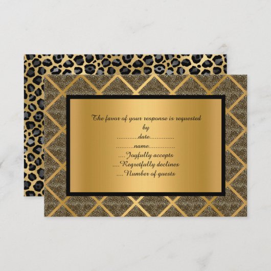 LUXURIOUS LEOPARD PATTERNED RSVP 2 (Voorkant / Achterkant)