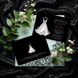 Luxurious Little White Dress Glitter Bridal Shower Kaart