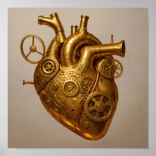 Luxurious Metallic Texture: Polished Brass Poster (Voorkant)