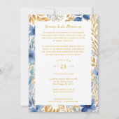 Luxurious Navy Blue & Gold Exquisite Tiara XV's Kaart (Achterkant)