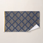 LUXURIOUS NAVY GOLD TRIM HAMPTON TOWEL SET BAD HANDDOEK (Handdoek)