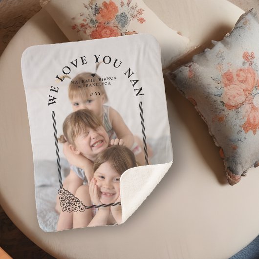 Luxurious Ornamental Dome Arch Effect Custom Photo Sherpa Deken