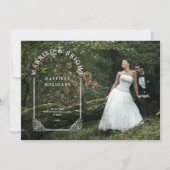 Luxurious Ornamental Dome Arch Newlyweds Photo Feestdagenkaart (Voorkant)