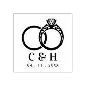 Luxurious Ornate Engagement and Wedding Rings Rubberstempel (Afrduk)