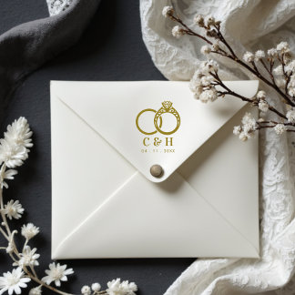 Luxurious Ornate Engagement and Wedding Rings Rubberstempel