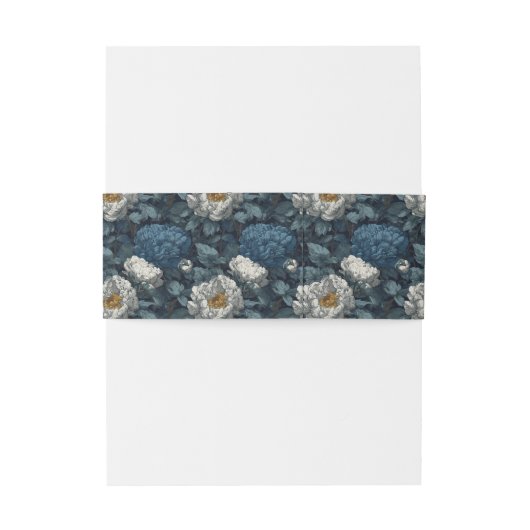 Luxurious Peonies Petal Spring Wedding Uitnodigingen Wikkel (Achterkant Voorbeeld)