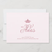 Luxurious Pink Oval Frame Charming Quinceañera Kaart (Achterkant)