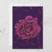 Luxurious Plum Purple Gold Foil Wedding Invitation Kaart (Achterkant)