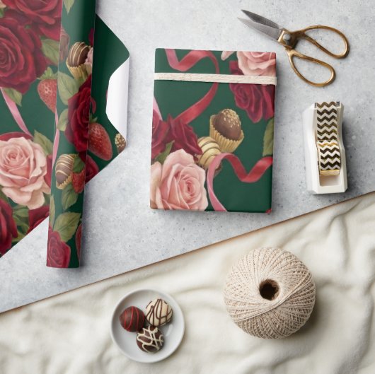 Luxurious Red Roses Cadeaupapier (Crafts)